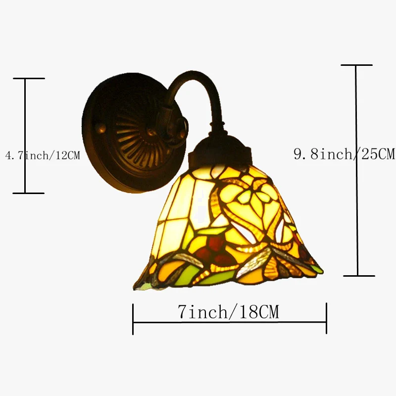applique murale antique tiffany avec motif floral pour éclairage décoratif - Image 3