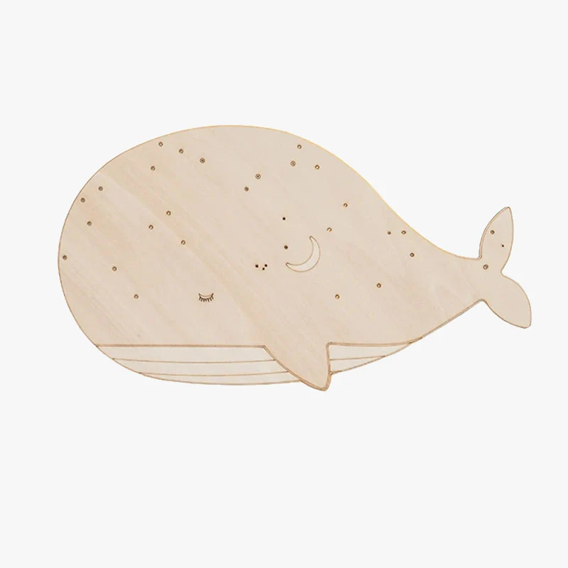 applique murale baleine en bois pour enfants décorative et moderne - Image 4