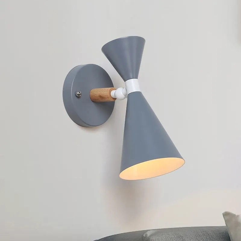 Applique murale de chevet LED nordique en bois - Image 5