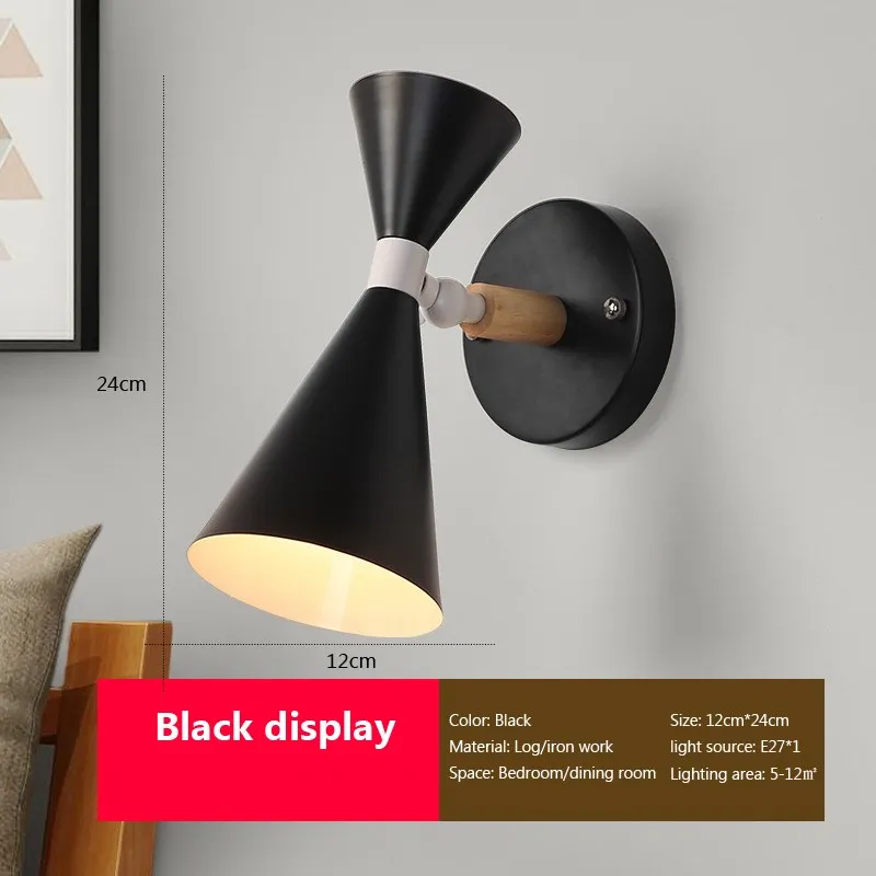 Applique murale de chevet LED nordique en bois - Image 8