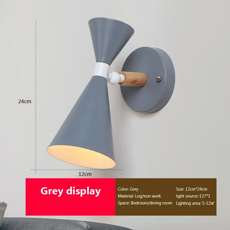 Applique murale de chevet LED nordique en bois - Image 9