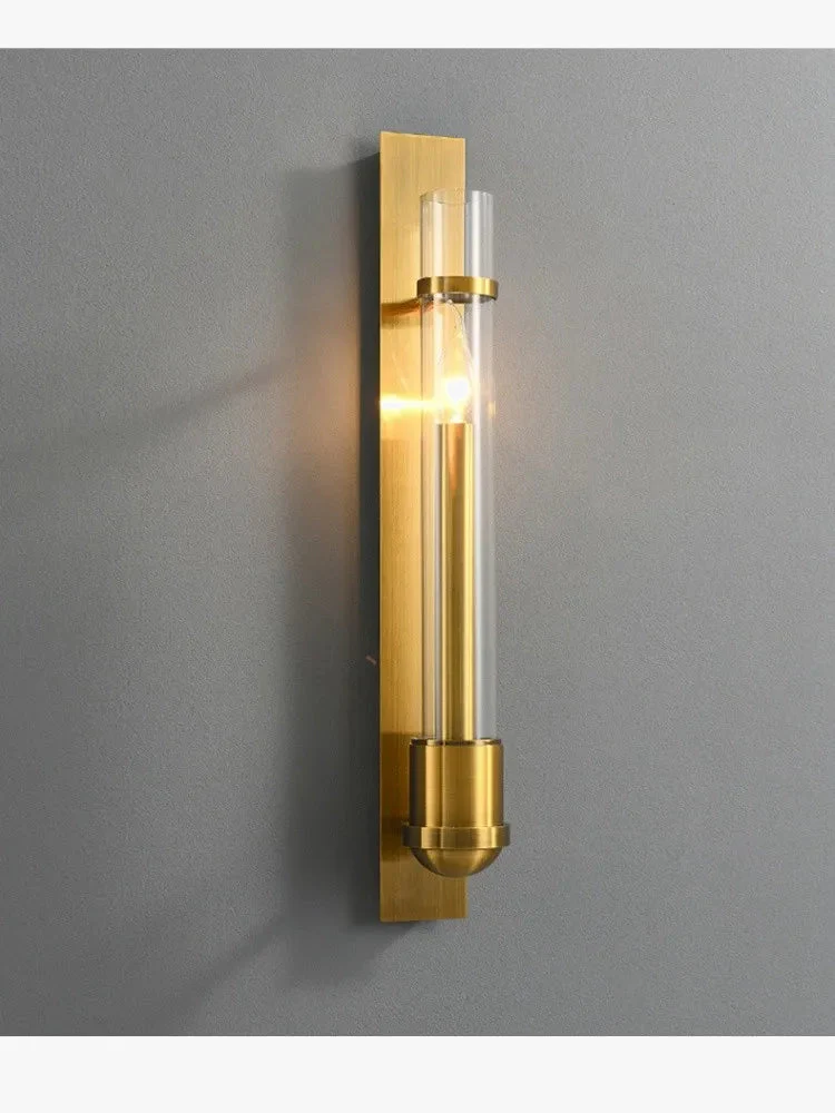 applique murale en acier inoxydable avec tube en verre
