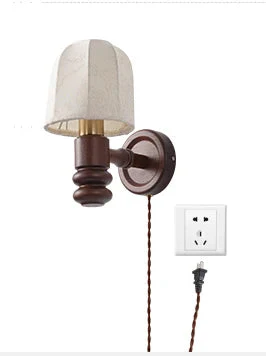 applique murale en bois avec prise et éclairage décoratif rétro - Image 7