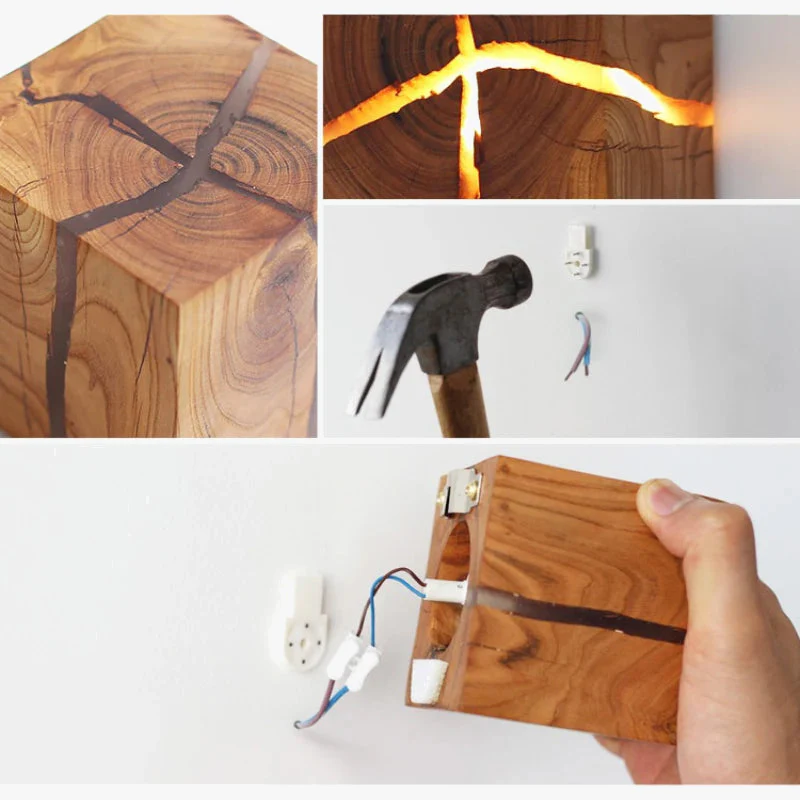applique murale en bois massif au design nordique créatif - Image 6
