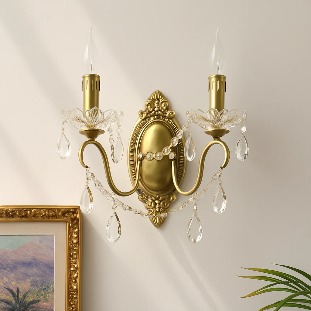applique murale en cristal rétro en cuivre élégante et raffinée - Image 5