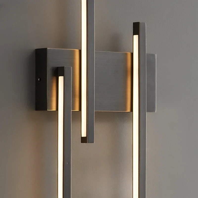 applique murale en cuivre avec lumière minimaliste design élégant pour intérieur - Image 5