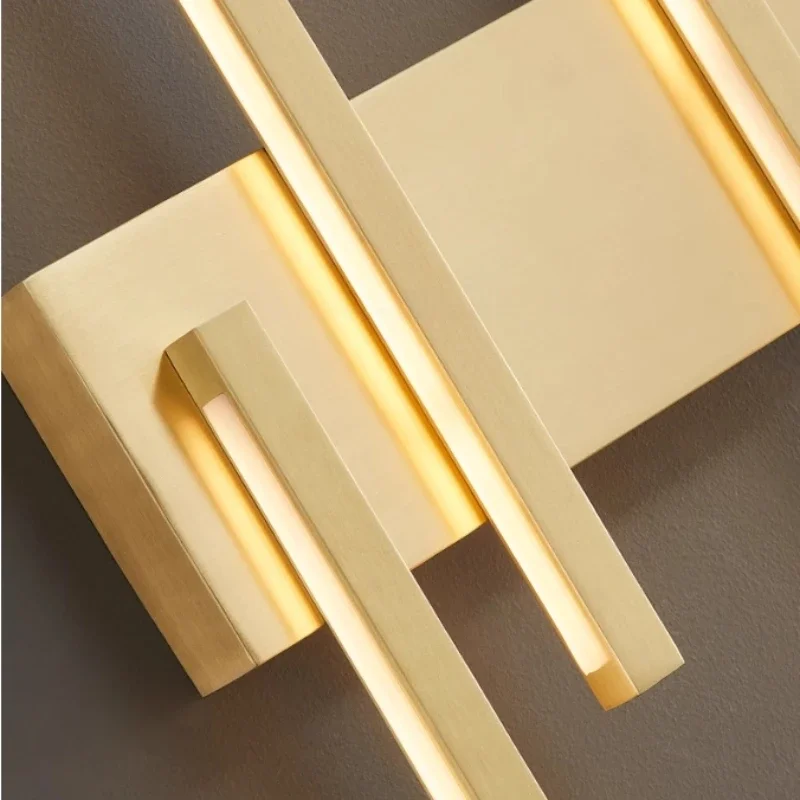 applique murale en cuivre avec lumière minimaliste design élégant pour intérieur - Image 6