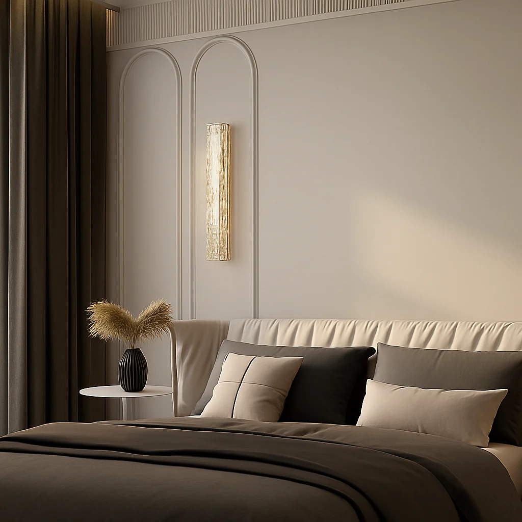 applique murale en cuivre design minimaliste avec lumière en cristal - Image 3