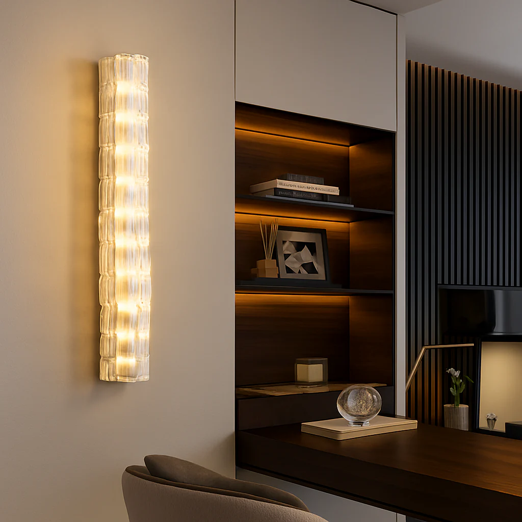 applique murale en cuivre design minimaliste avec lumière en cristal - Image 6