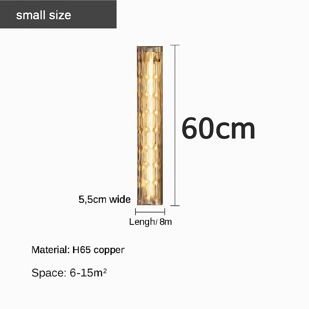 applique murale en cuivre design minimaliste avec lumière en cristal - Image 8