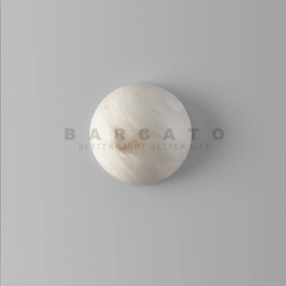 applique murale en marbre dolomite design nordique éclairage intérieur rond - Image 2