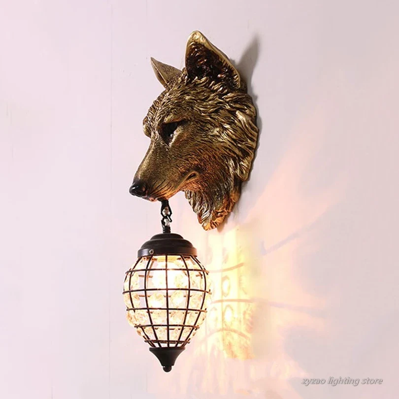 applique murale en résine tête de loup pour décoration intérieure - Image 3