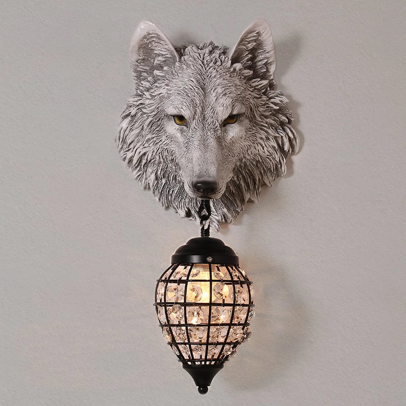 applique murale en résine tête de loup pour décoration intérieure - Image 7