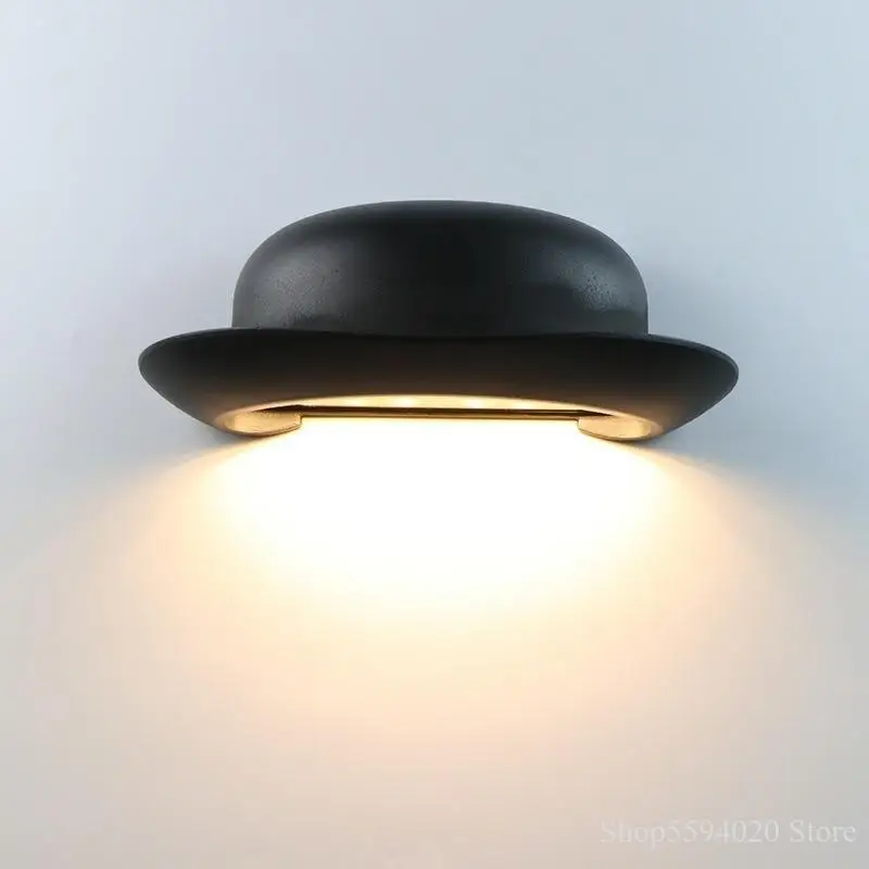 applique murale extérieure led nordique design chapeau de paille - Image 2