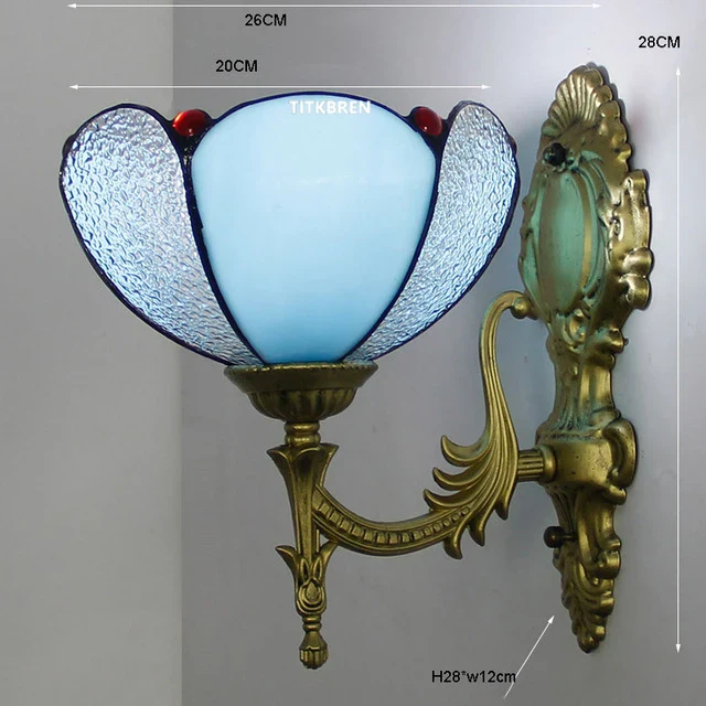 applique murale fleurs turques abat-jour baroque en verre décoratif - Image 14