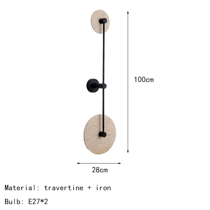 applique murale japonaise en travertin jaune à led pour hôtel et décoration - Image 11