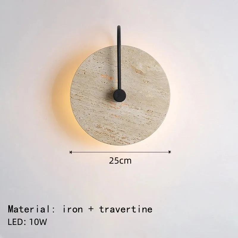 applique murale japonaise en travertin jaune à led pour hôtel et décoration - Image 9