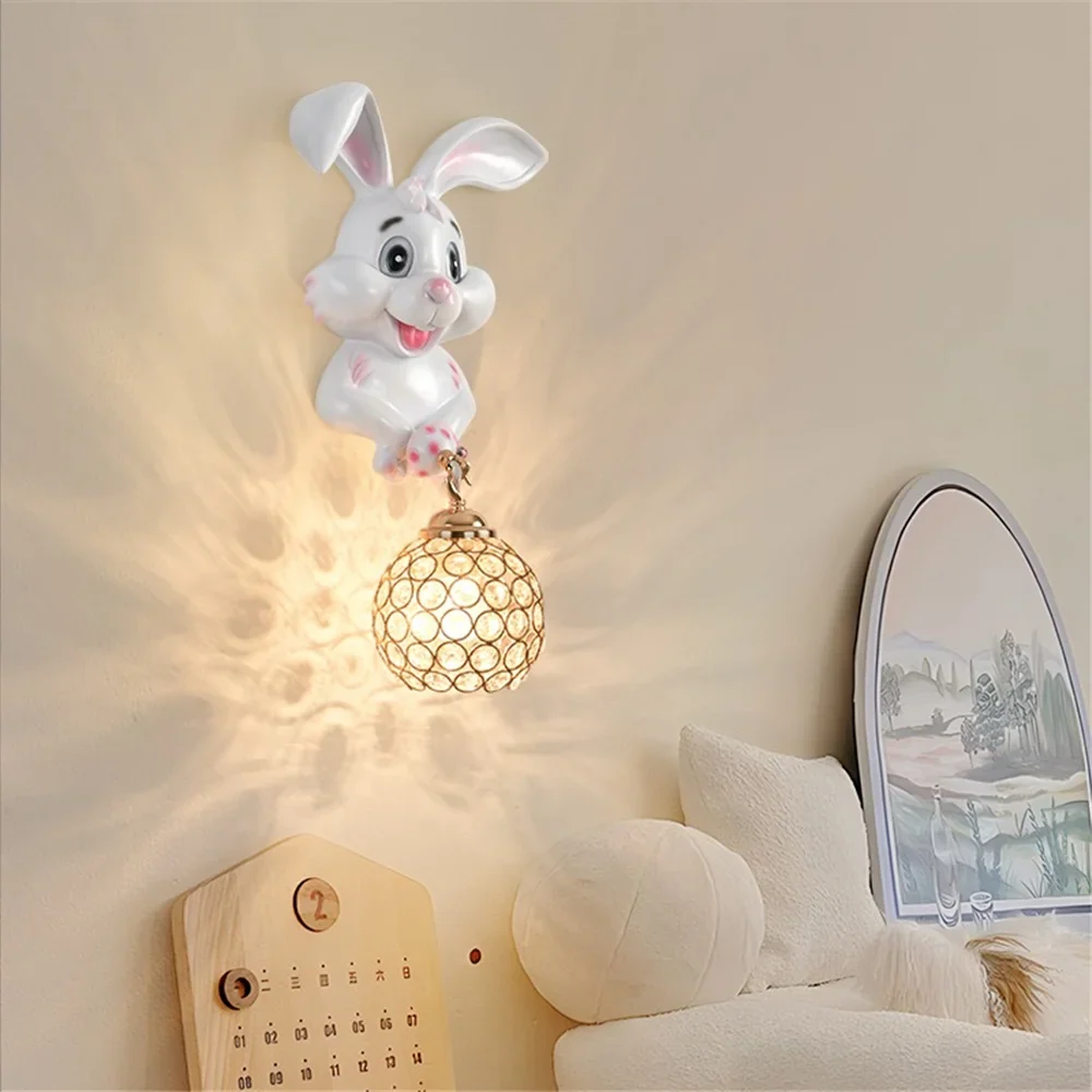 applique murale lapin en résine style pastoral créatif pour décoration maison - Image 3