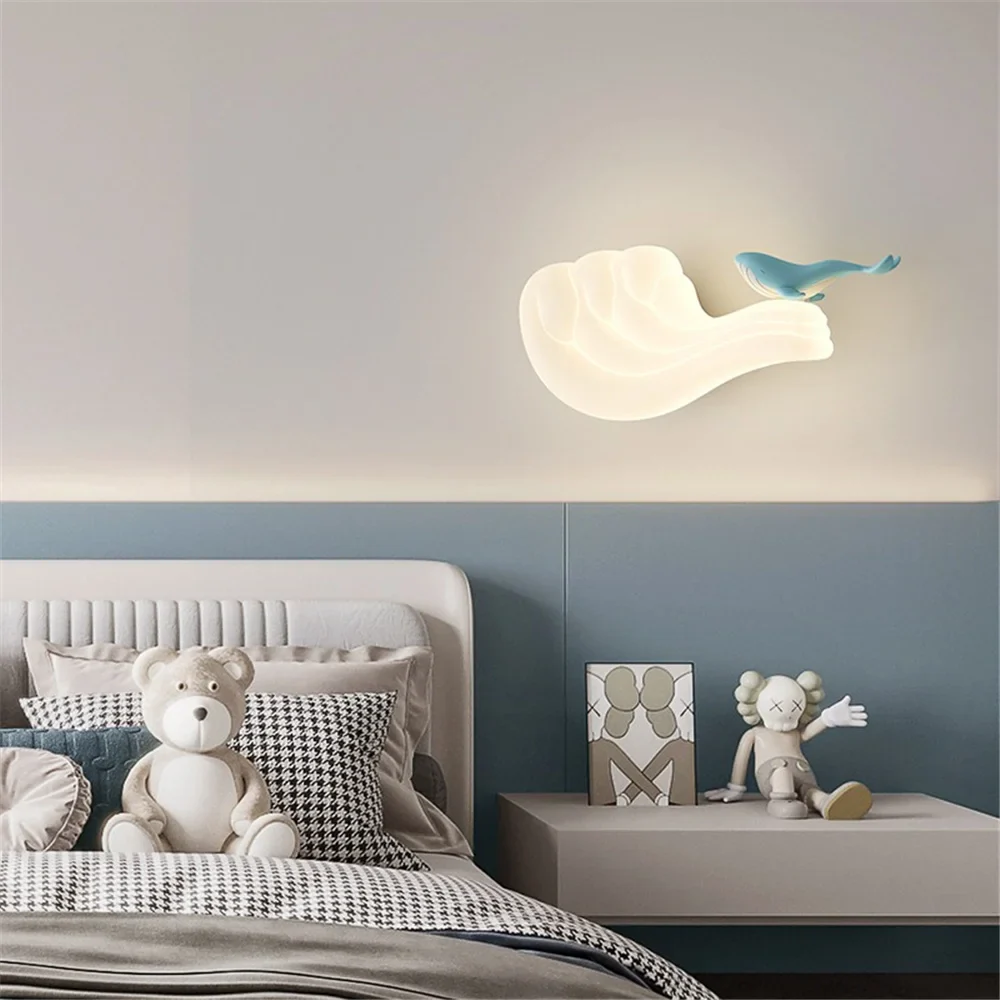 applique murale led baleine et voilier pour enfants avec couleurs changeantes - Image 3