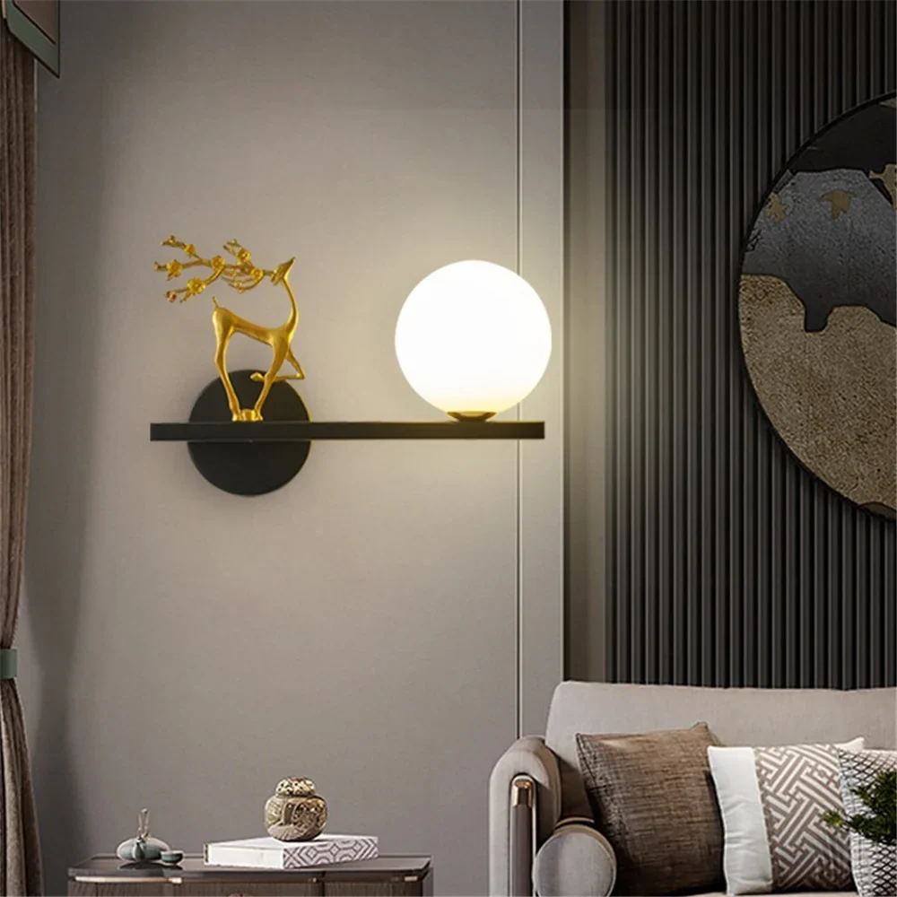 applique murale led cerf doré pour décoration artistique intérieure - Image 2
