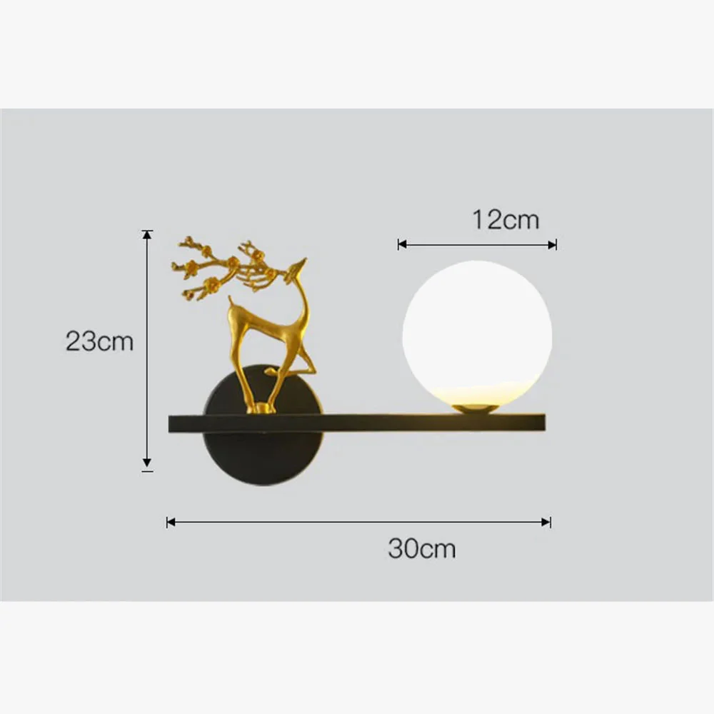 applique murale led cerf doré pour décoration artistique intérieure - Image 6