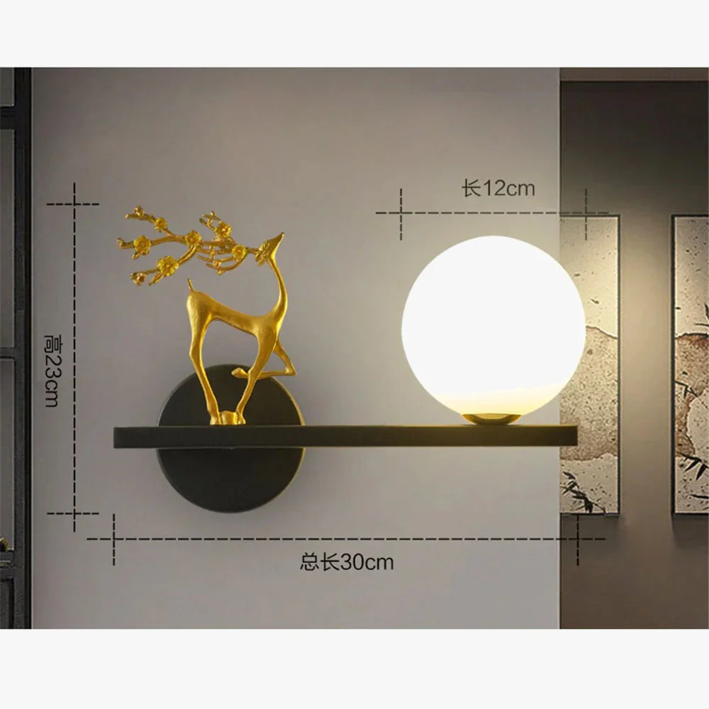 applique murale led cerf doré pour décoration artistique intérieure - Image 7
