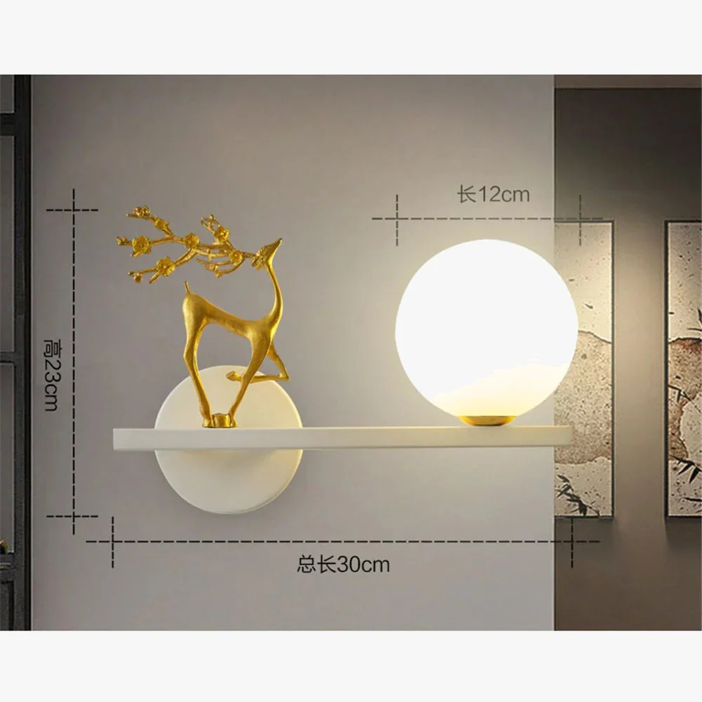 applique murale led cerf doré pour décoration artistique intérieure - Image 8