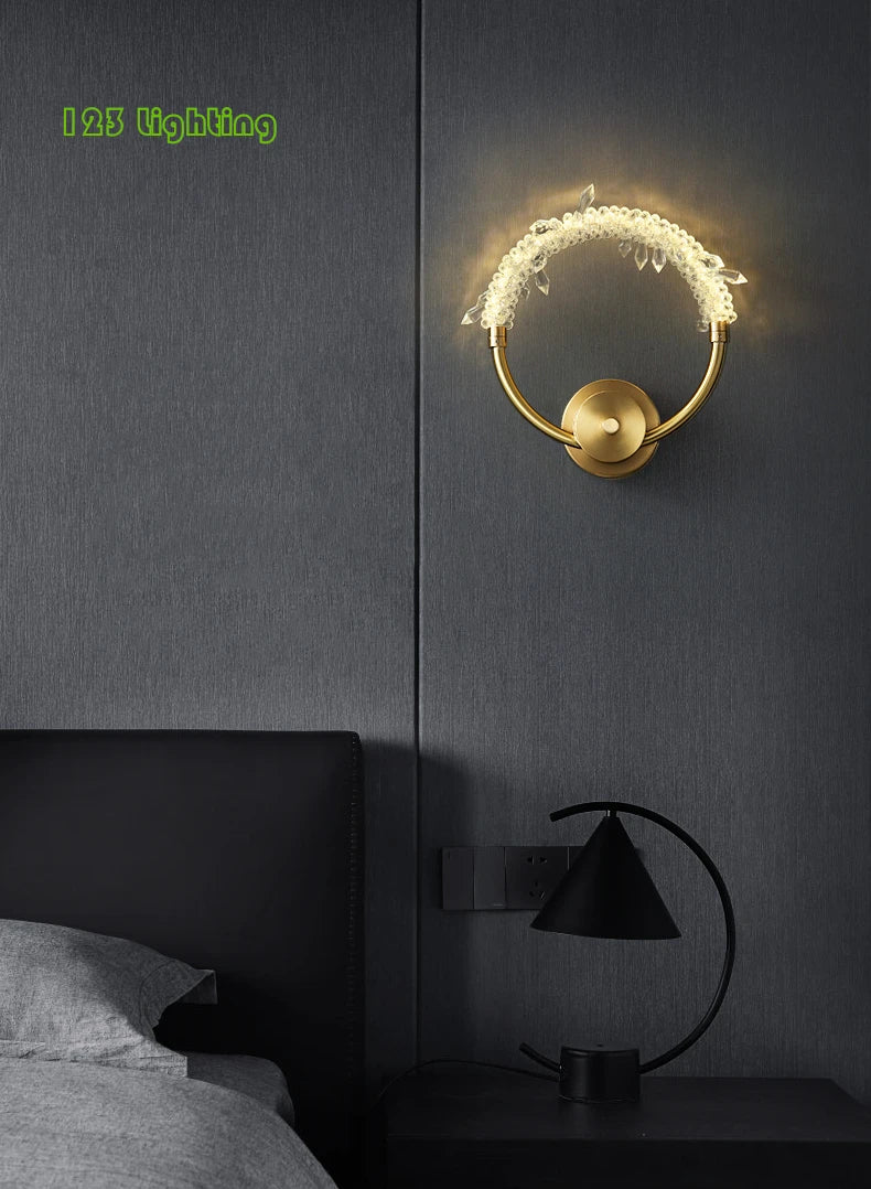 applique murale led cristal et cuivre décorative pour intérieur - Image 3