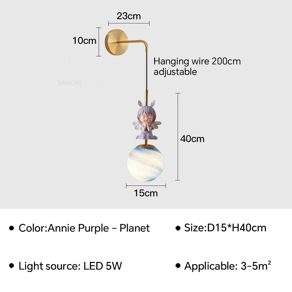 applique murale led design lune et planète pour décoration intérieure - Image 15