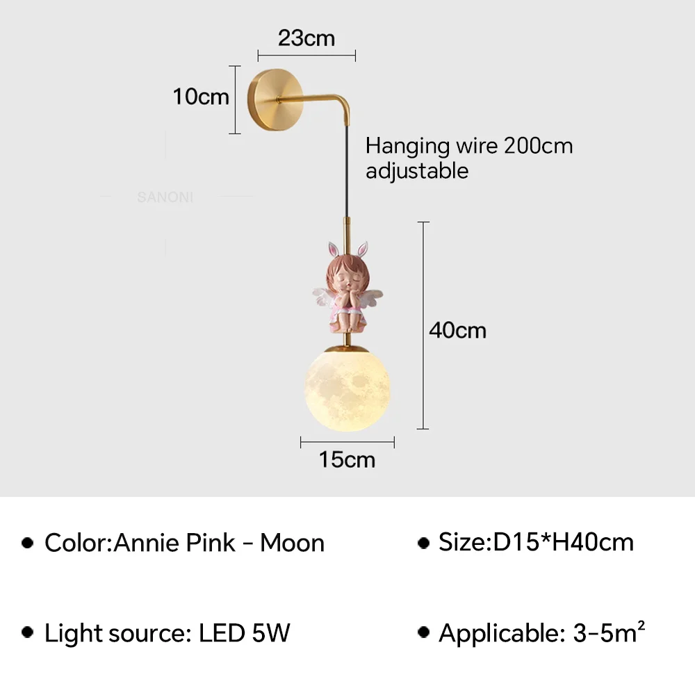 applique murale led design lune et planète pour décoration intérieure - Image 16