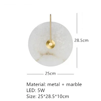 applique murale led dorée en métal et marbre naturel pour éclairage moderne - Image 11