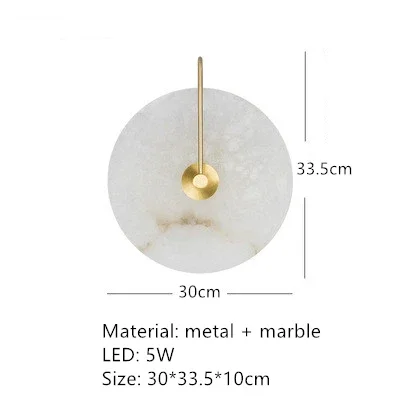 applique murale led dorée en métal et marbre naturel pour éclairage moderne - Image 12