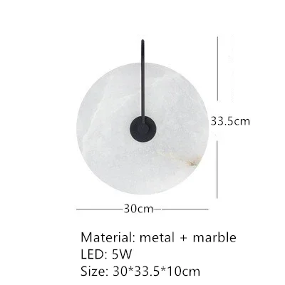 applique murale led dorée en métal et marbre naturel pour éclairage moderne - Image 13