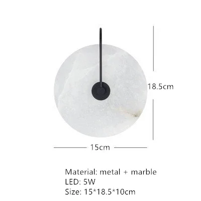 applique murale led dorée en métal et marbre naturel pour éclairage moderne - Image 14