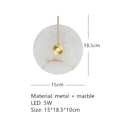 applique murale led dorée en métal et marbre naturel pour éclairage moderne - Image 16