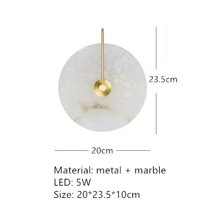 applique murale led dorée en métal et marbre naturel pour éclairage moderne - Image 19