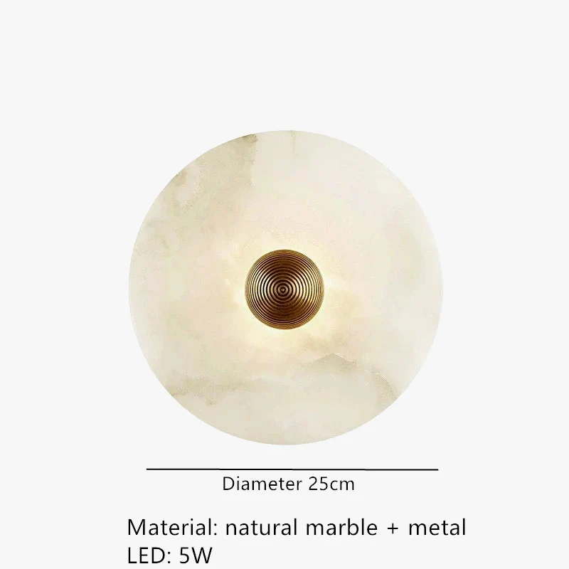applique murale led dorée en métal et marbre naturel pour éclairage moderne - Image 8