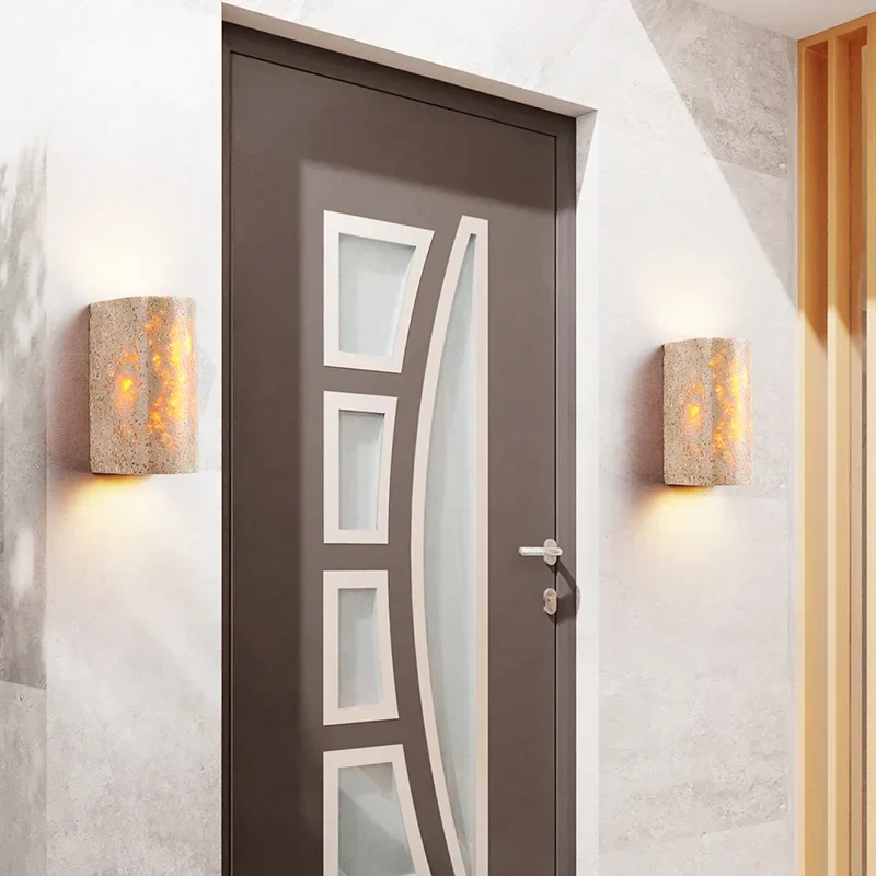 applique murale led en pierre pour décoration extérieure et ambiance chaleureuse - Image 4