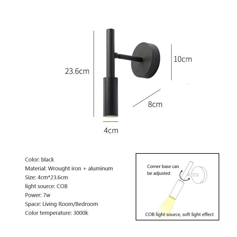 applique murale led minimaliste rotative pour éclairage réglable - Image 11