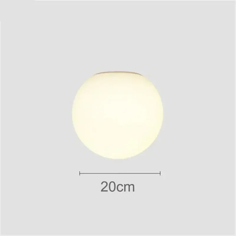 applique murale led moderne abat-jour rond en verre blanc - Image 7