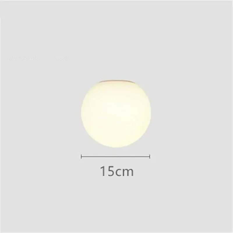 applique murale led moderne abat-jour rond en verre blanc - Image 8