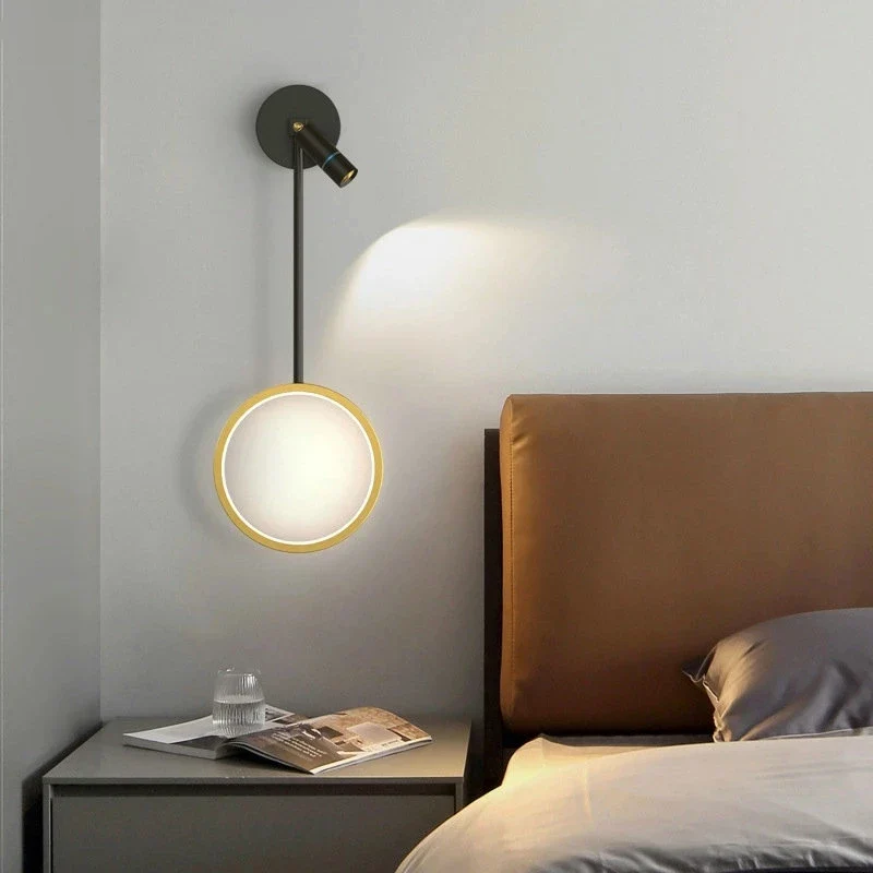 applique murale led moderne créative avec anneau et projecteur décoratif - Image 2
