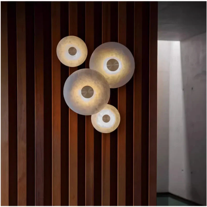 applique murale led moderne en marbre et cuivre 3000k artistique - Image 2