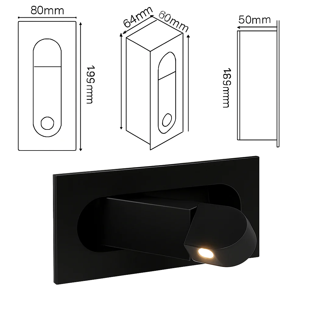 applique murale led moderne pliable pour lecture ajustable - Image 3