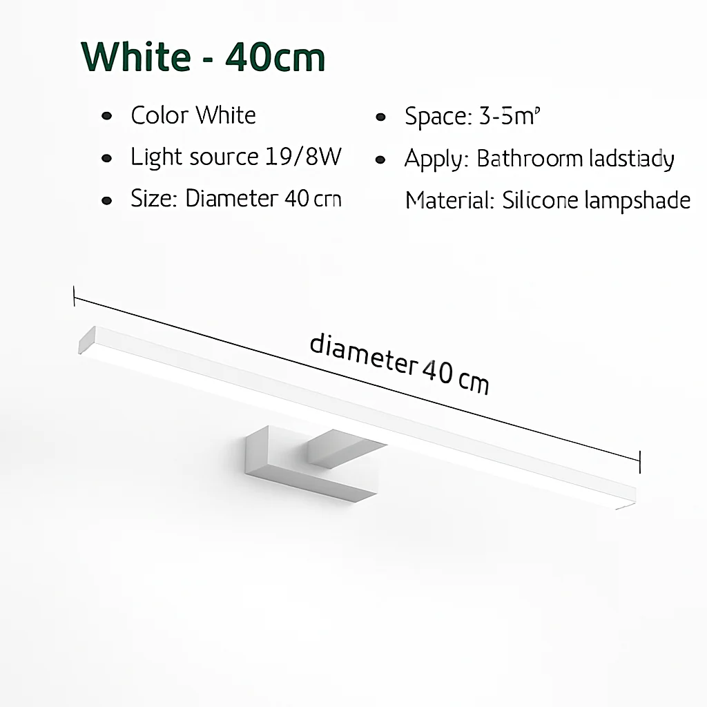 applique murale led moderne trois couleurs éclairage aluminium pour maquillage - Image 12