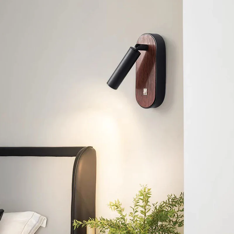 Applique murale LED nordique en grain de bois - Image 3