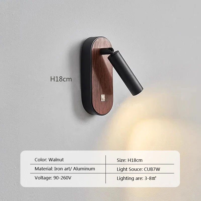 Applique murale LED nordique en grain de bois - Image 8