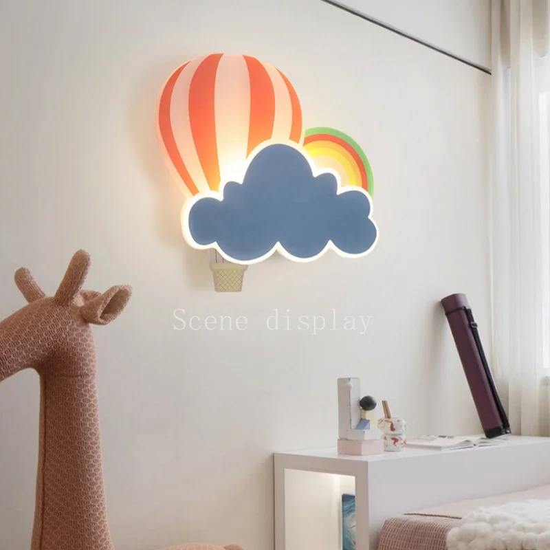 applique murale led nuage montgolfière dessin animé pour enfant - Image 2