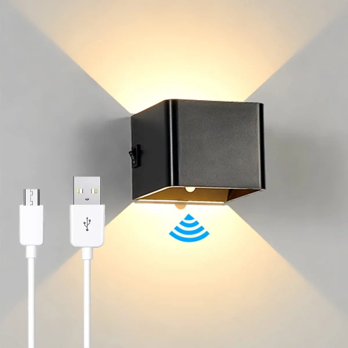 applique murale led rechargeable sans fil avec capteur humain usb - Image 10