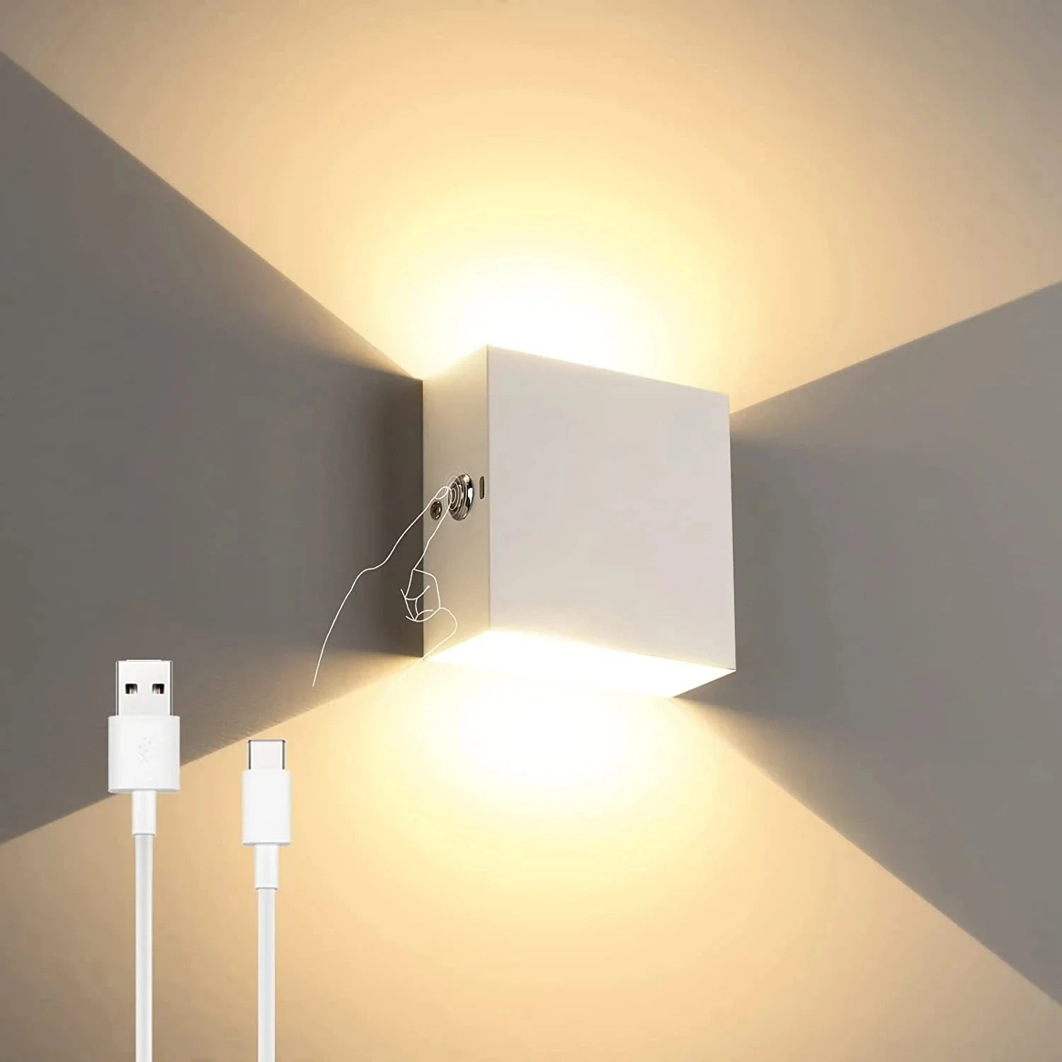 applique murale led rechargeable sans fil avec capteur humain usb - Image 7